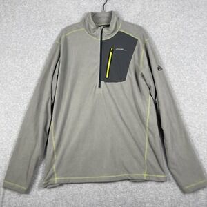 Eddie Bauer First Ascent 1/4 Zip Fleece Pullover Mens XL Tall Gray Gorpcore